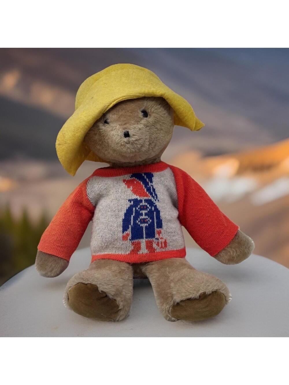 Eden Paddington Bear RARE 19" Saks Collectible Plush w/ Sweater 1970's VTG 1976
